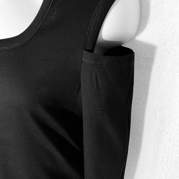New Helmut Lang Black Long Sleeve Cut Out Top - Picture 2 of 6